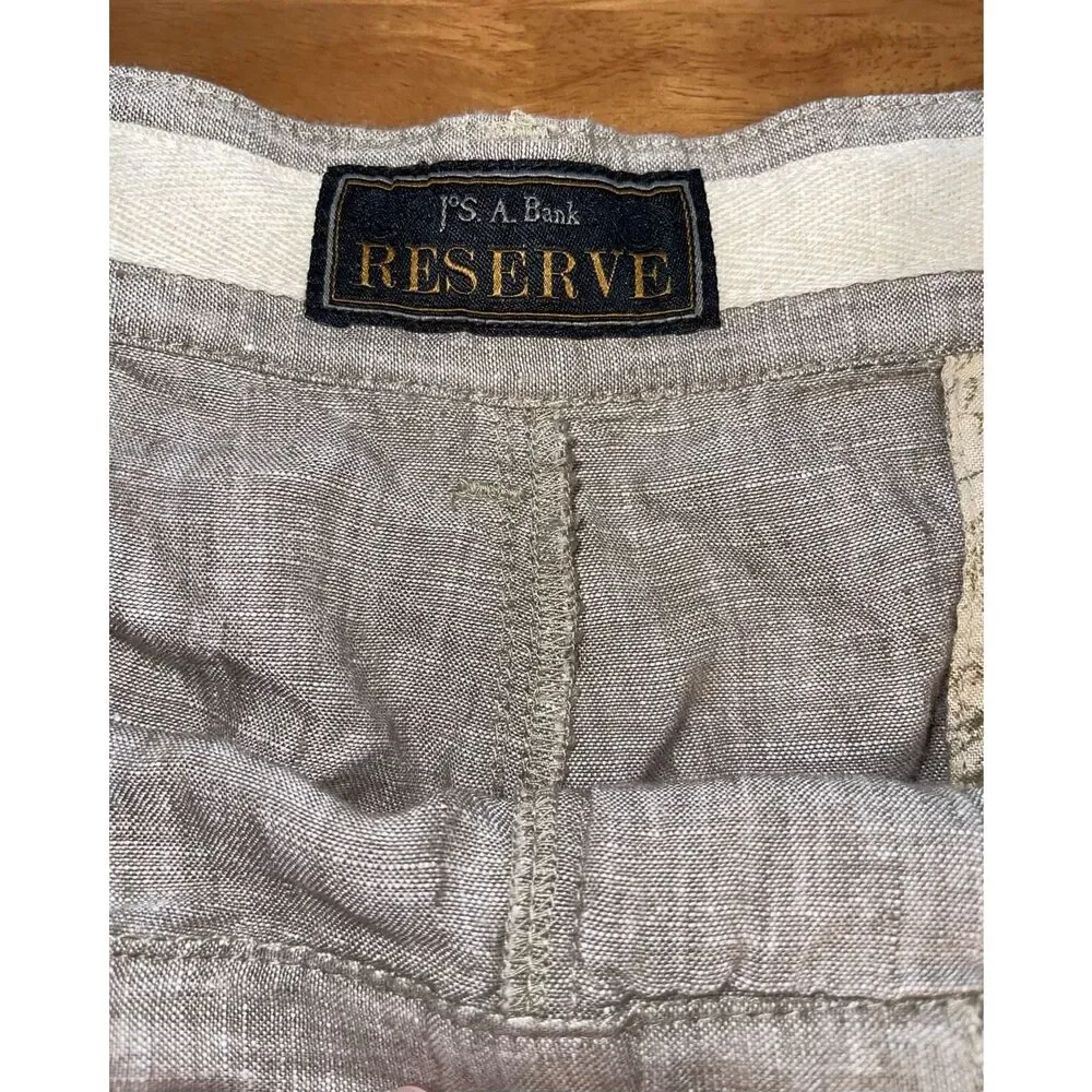 100% LINEN Jos A Bank‎ Shorts Mens W40 Beige